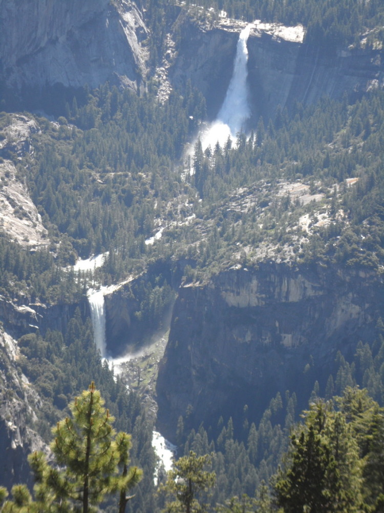 Nevada and Vernal Falls from Glacier point